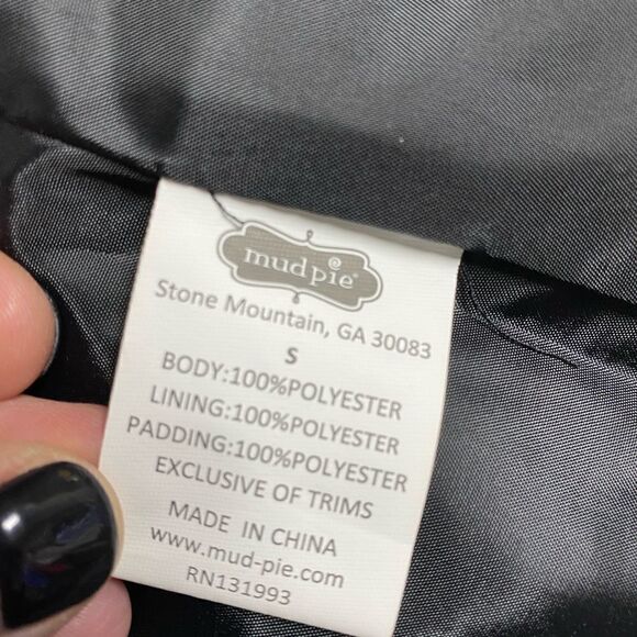 Mud Pie Black Quilted Lightweight Vest - Picture 8 of 8